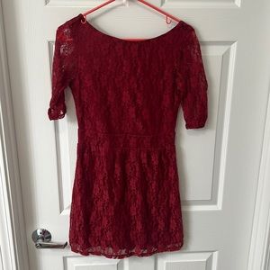 Red lace dress